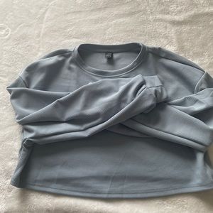 SHEIN EZwear Ribbed Drop Shoulder Cropped Tee